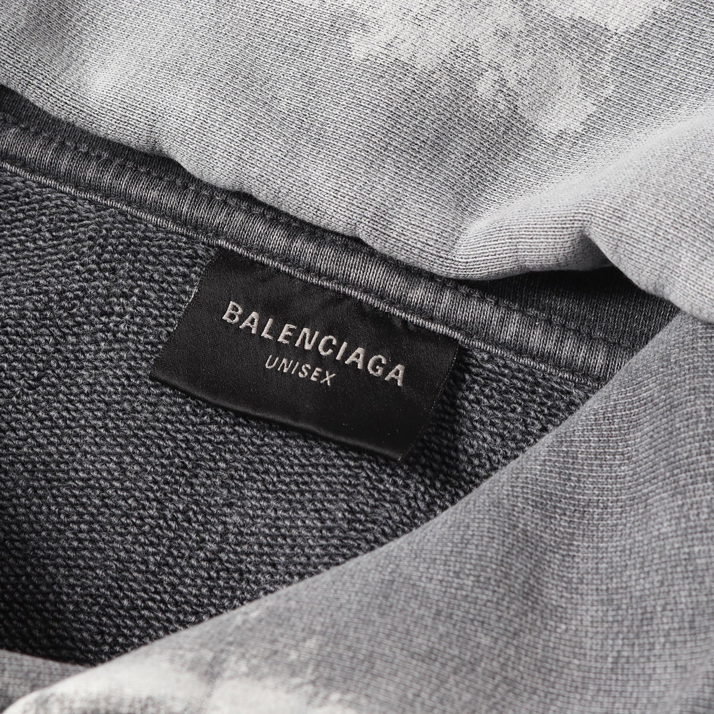 25SS ペイント加工 ロゴ刺繍 スウェット パーカー (Balenciaga Back Hoodie)