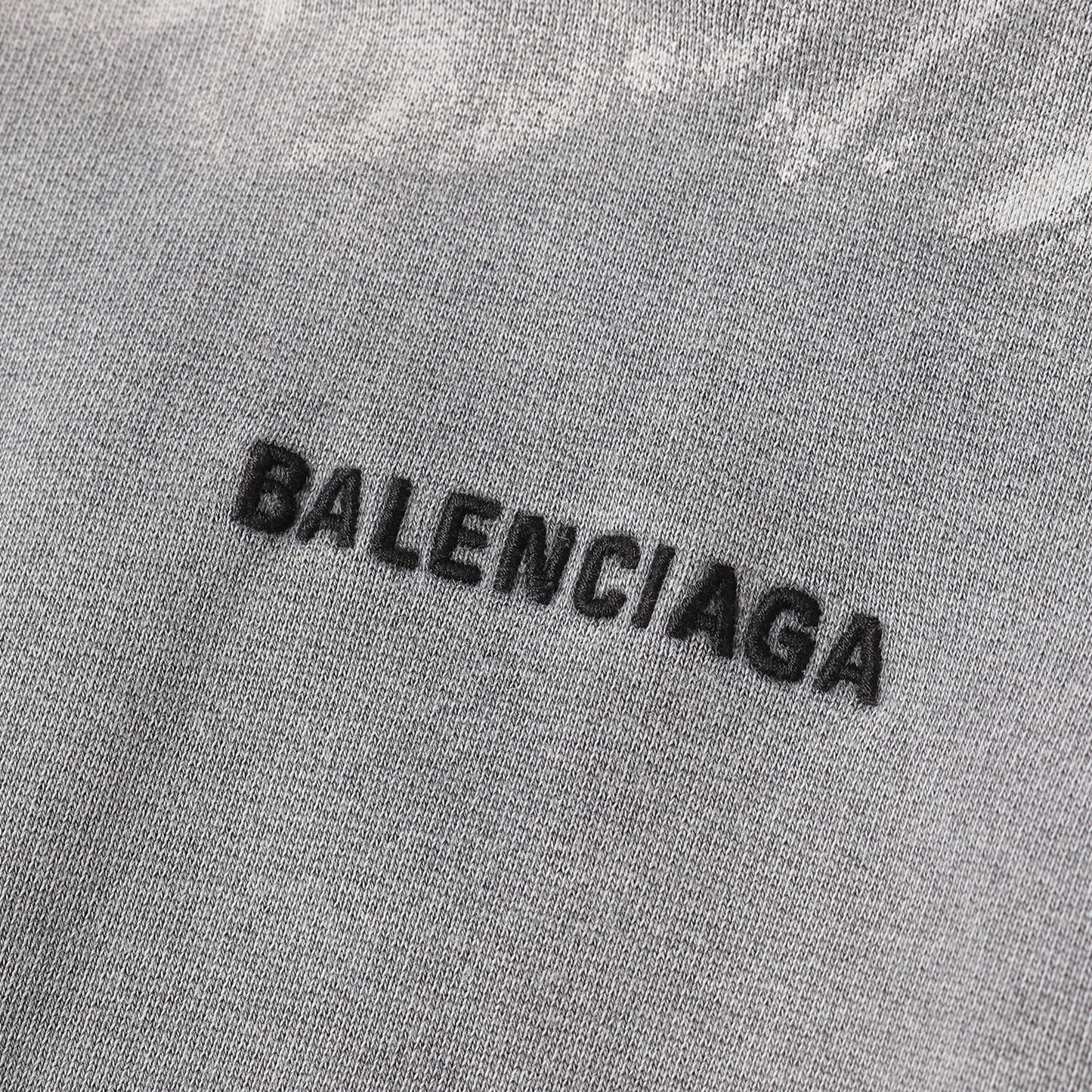 25SS ペイント加工 ロゴ刺繍 スウェット パーカー (Balenciaga Back Hoodie)