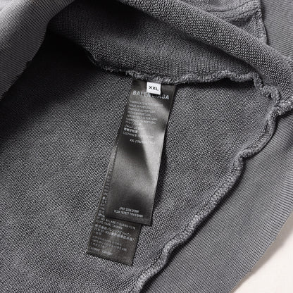 25SS ペイント加工 ロゴ刺繍 スウェット パーカー (Balenciaga Back Hoodie)