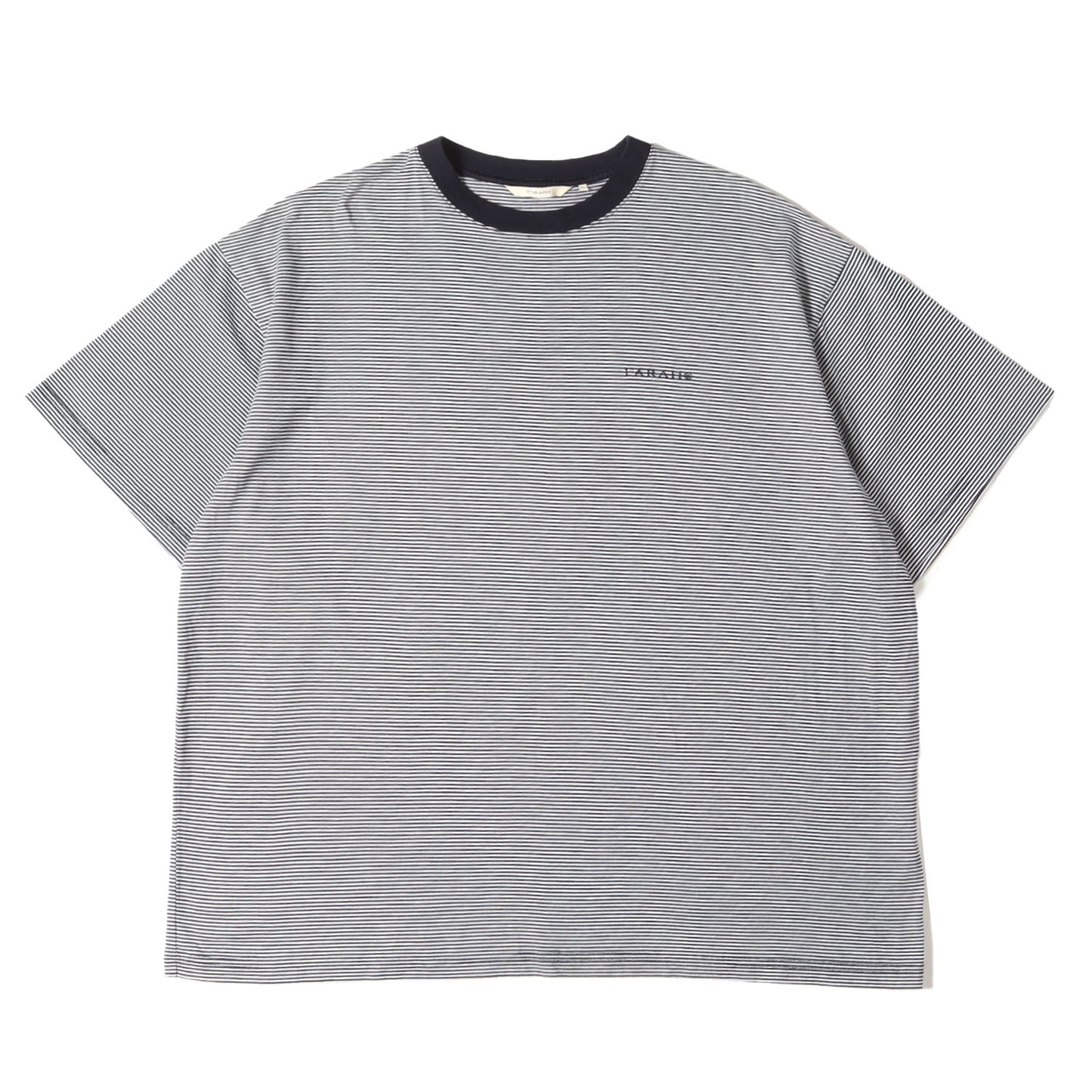 24SS ワンポイント ロゴ 刺繍 ボーダー Tシャツ (Narrow Striped T-Shirt FR0401-M3003)