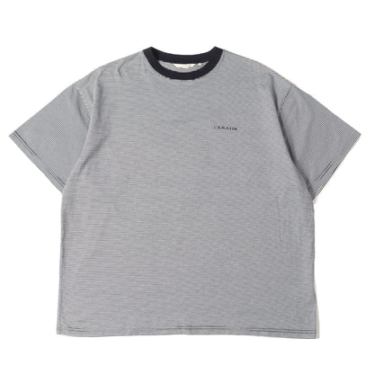 24SS ワンポイント ロゴ 刺繍 ボーダー Tシャツ (Narrow Striped T-Shirt FR0401-M3003)
