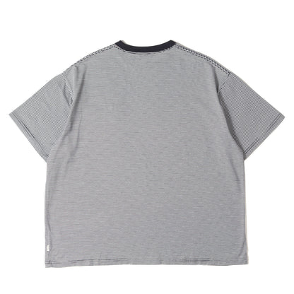 24SS ワンポイント ロゴ 刺繍 ボーダー Tシャツ (Narrow Striped T-Shirt FR0401-M3003)