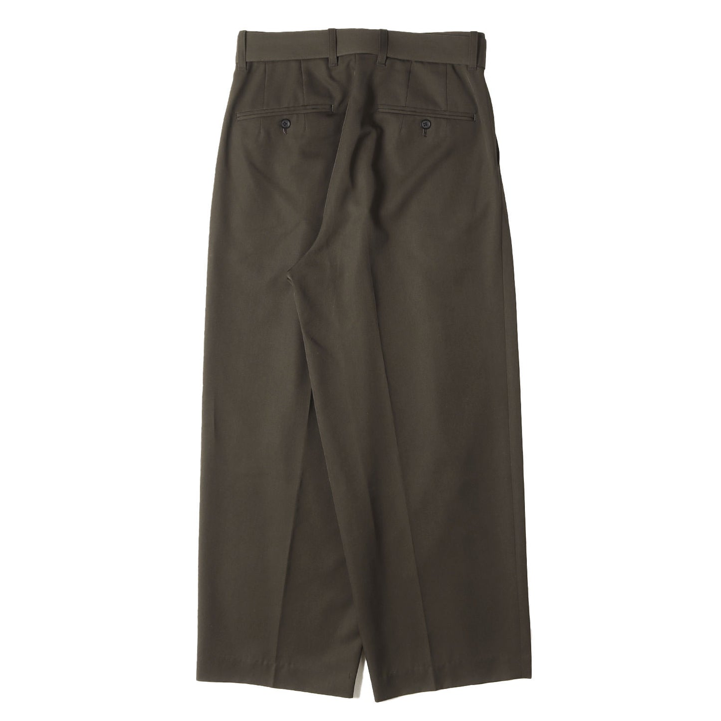 22AW ベルテッド ワイドストレート トラウザー スラックス パンツ (BELTED WIDE STRAIGHT TROUSERS 2/90super120's)