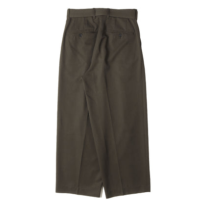 22AW ベルテッド ワイドストレート トラウザー スラックス パンツ (BELTED WIDE STRAIGHT TROUSERS 2/90super120's)
