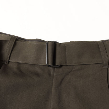 22AW ベルテッド ワイドストレート トラウザー スラックス パンツ (BELTED WIDE STRAIGHT TROUSERS 2/90super120's)