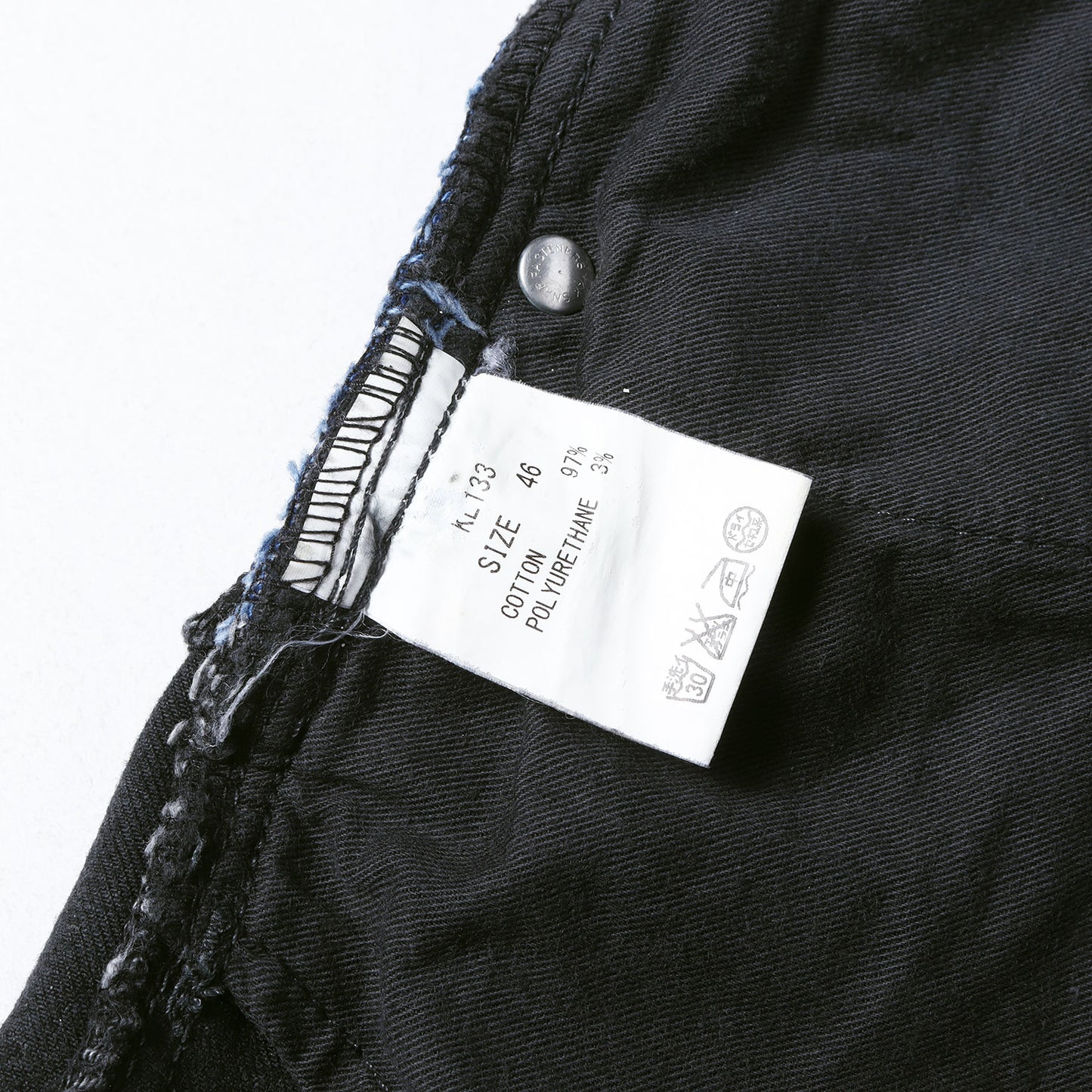 バイカラー ストレッチ デニム スキニー パンツ (Switching Design Slim Fit Jeans Denim Pants)