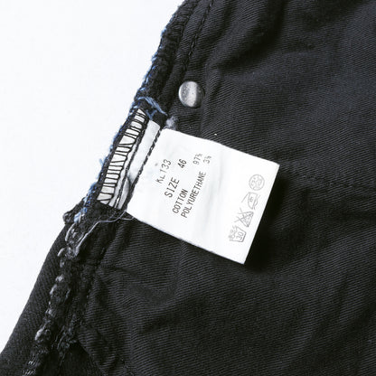 バイカラー ストレッチ デニム スキニー パンツ (Switching Design Slim Fit Jeans Denim Pants)