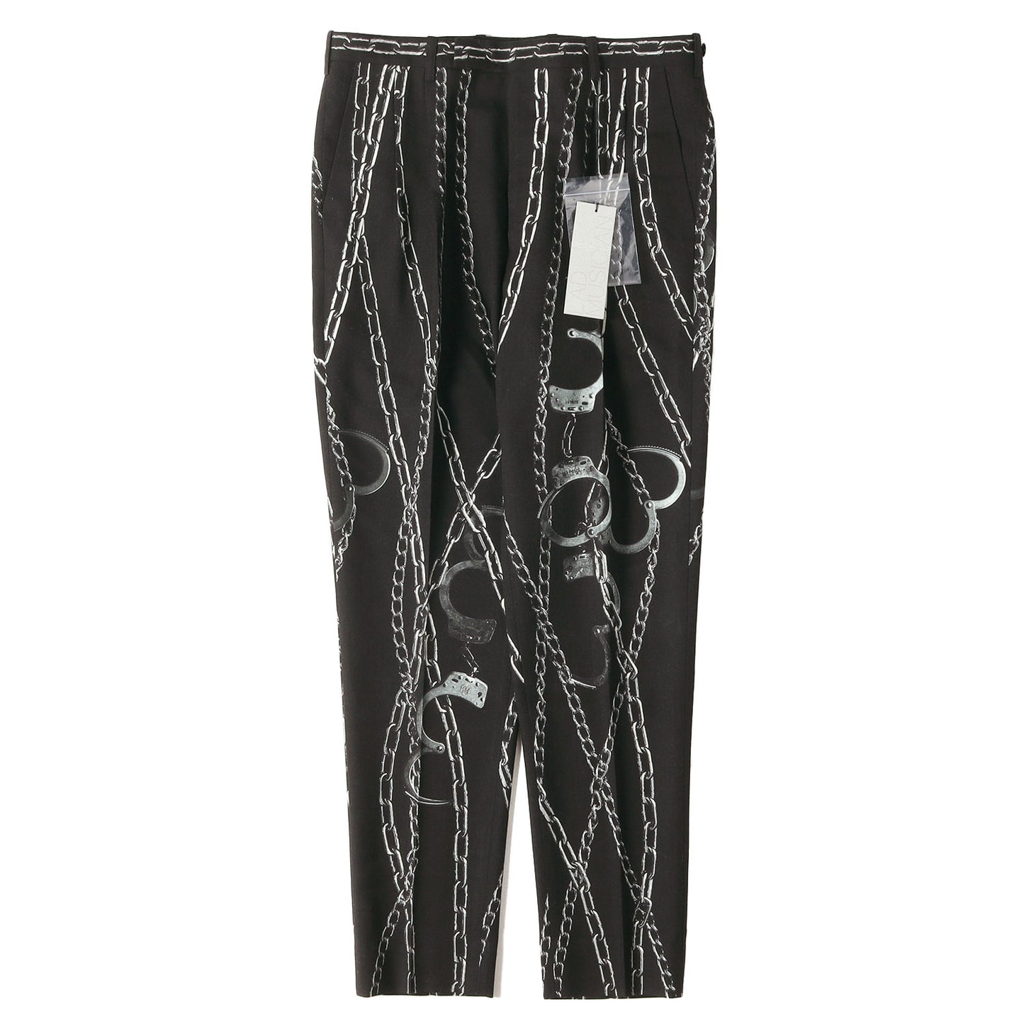 ツータック 手錠柄 トラウザー スラックス パンツ (CHAIN AND HANDCUFF 2TUCK SLIM PANTS)