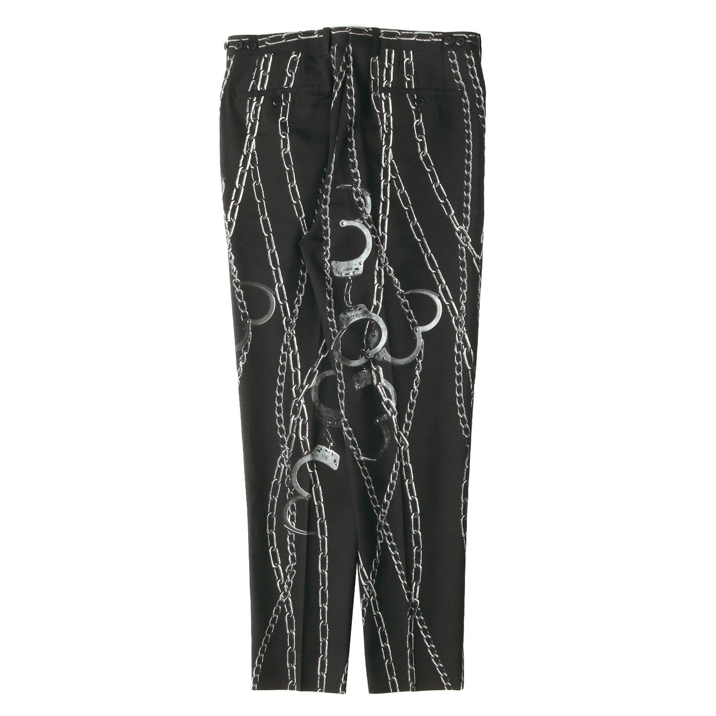 ツータック 手錠柄 トラウザー スラックス パンツ (CHAIN AND HANDCUFF 2TUCK SLIM PANTS)