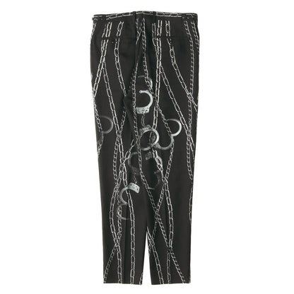ツータック 手錠柄 トラウザー スラックス パンツ (CHAIN AND HANDCUFF 2TUCK SLIM PANTS)