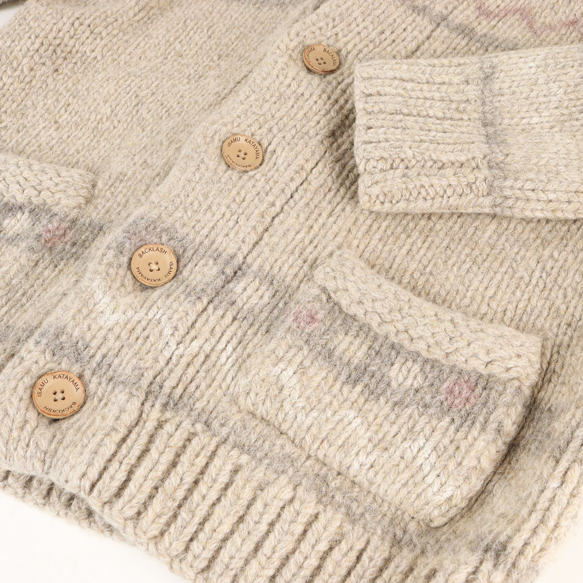 ノルディックペイント ショールカラー ニット カーディガン / ISAMU KATAYAMA