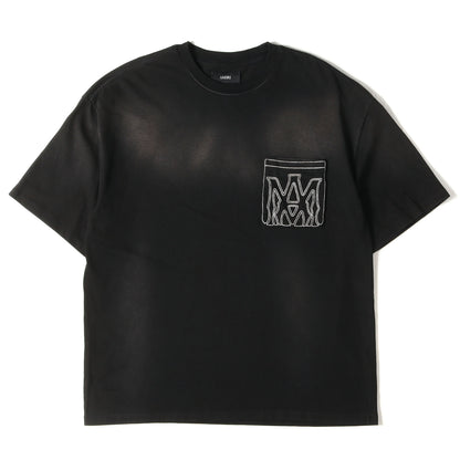 25SS フェード加工 ロゴ刺繍 ポケット Tシャツ (MA Outline Pocket T-shirt)