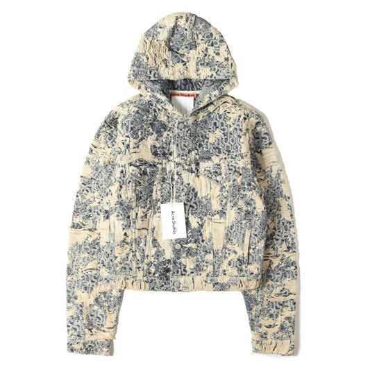 25AW ジャガード デニム フーディー ジャケット (Distressed Monogram Hooded Jacket)
