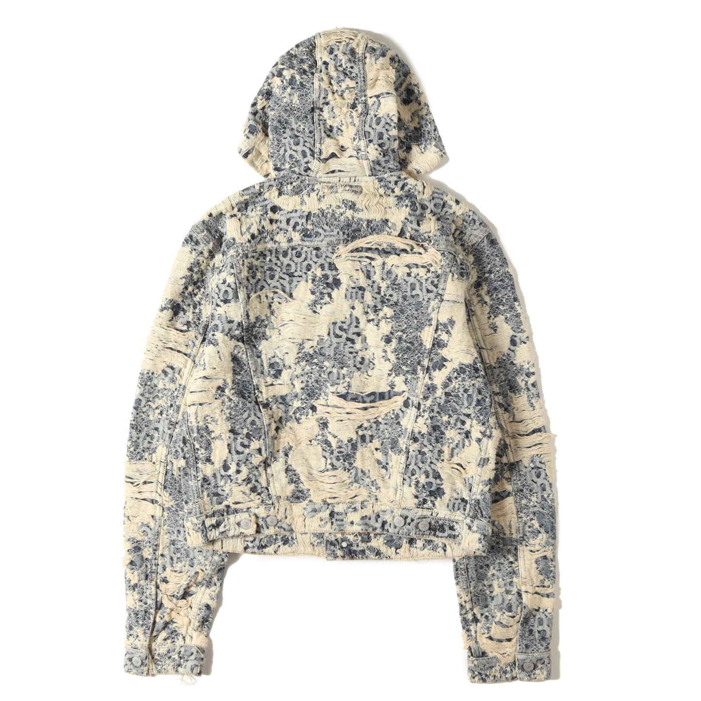 25AW ジャガード デニム フーディー ジャケット (Distressed Monogram Hooded Jacket)