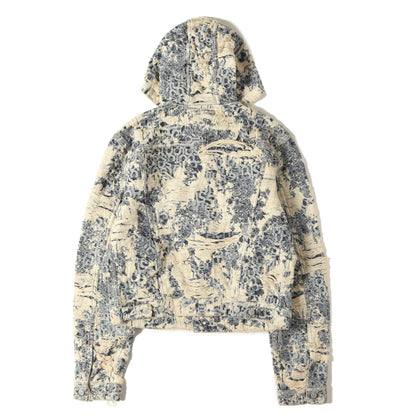 25AW ジャガード デニム フーディー ジャケット (Distressed Monogram Hooded Jacket)