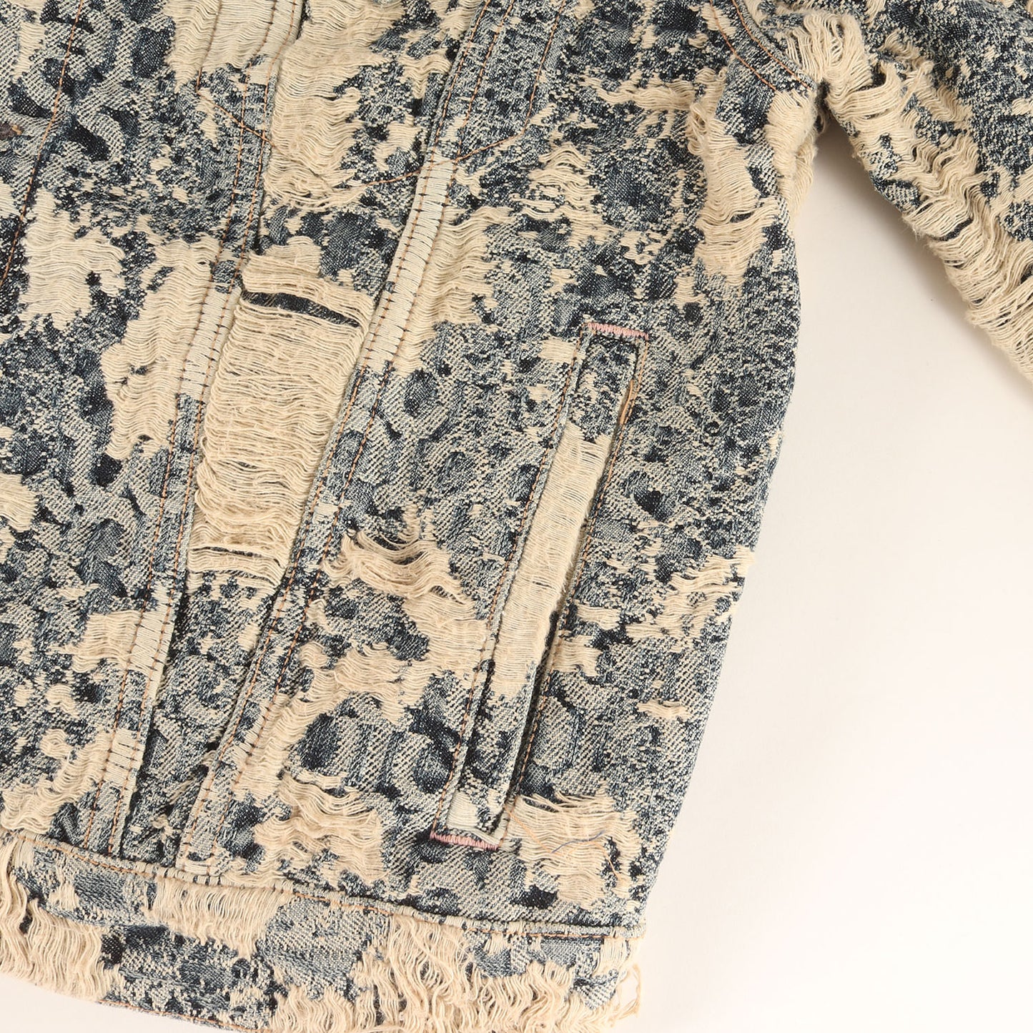 25AW ジャガード デニム フーディー ジャケット (Distressed Monogram Hooded Jacket)