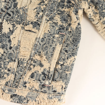 25AW ジャガード デニム フーディー ジャケット (Distressed Monogram Hooded Jacket)