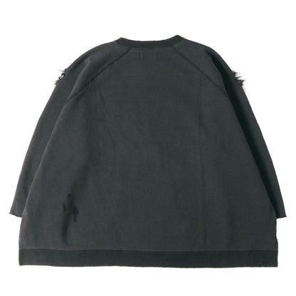 22SS ダメージ加工 スウェット トレーナー (DAMAGED CREW SWEAT)