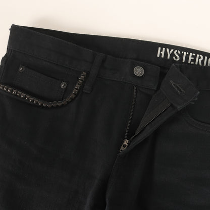 25SS ブラックデニムスリムパンツ