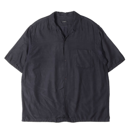24SS ウールシルク 半袖オープンカラーシャツ