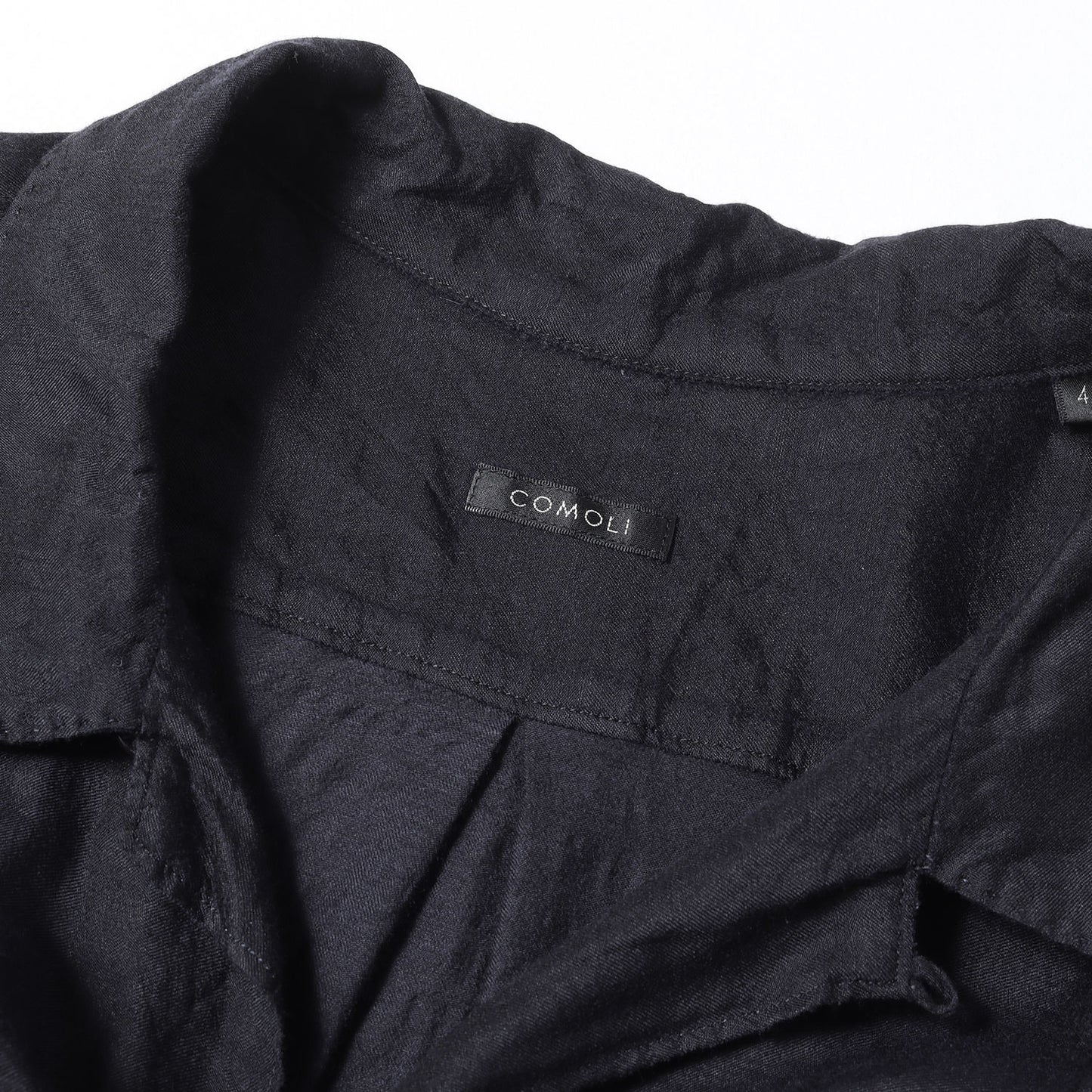 24SS ウールシルク 半袖オープンカラーシャツ