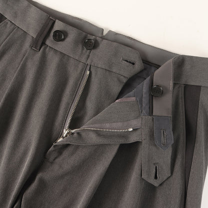 21SS メランジ ツイル スラックス パンツ (MELANGE TWILL 2WAY WIDE TAPERED SLACKS)
