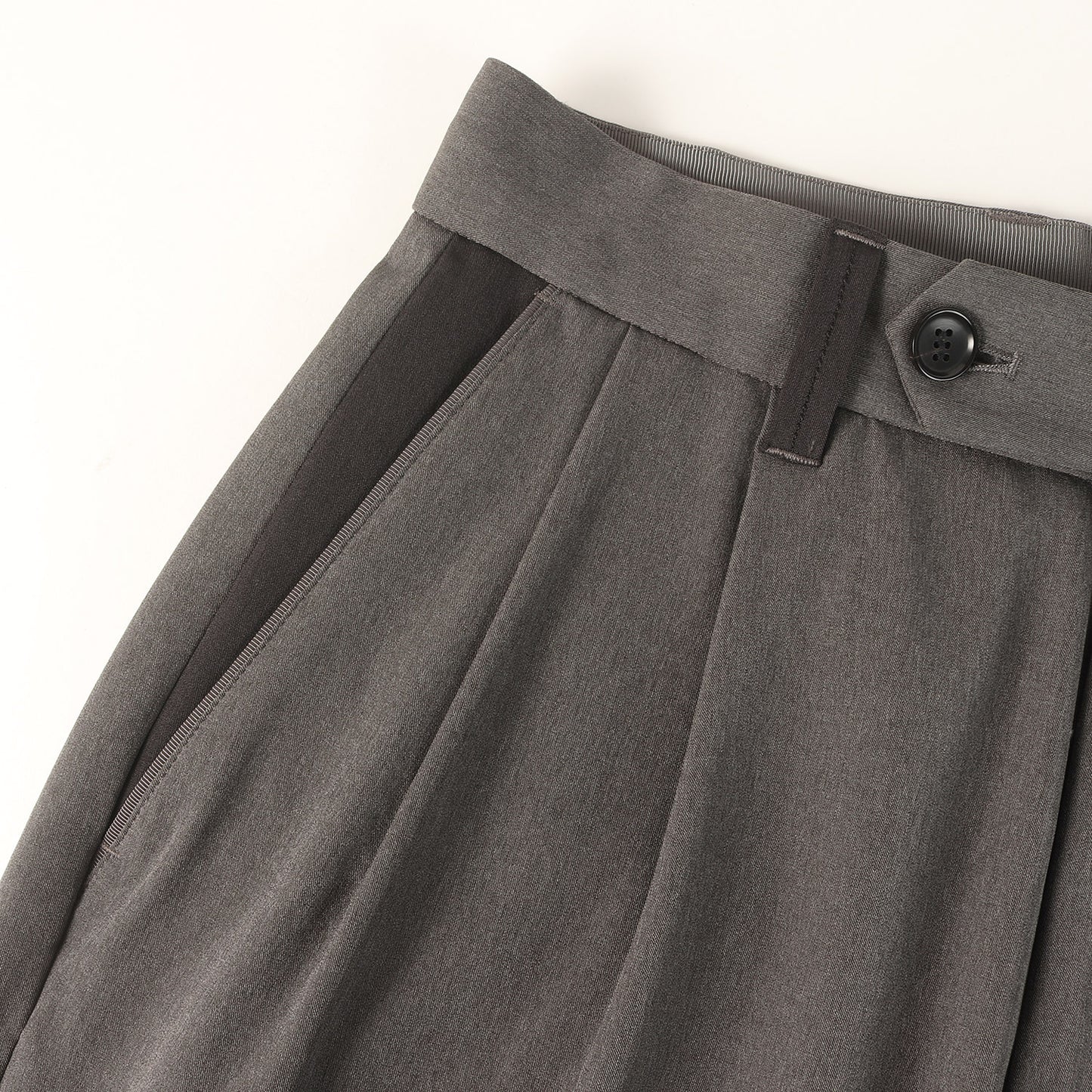 21SS メランジ ツイル スラックス パンツ (MELANGE TWILL 2WAY WIDE TAPERED SLACKS)