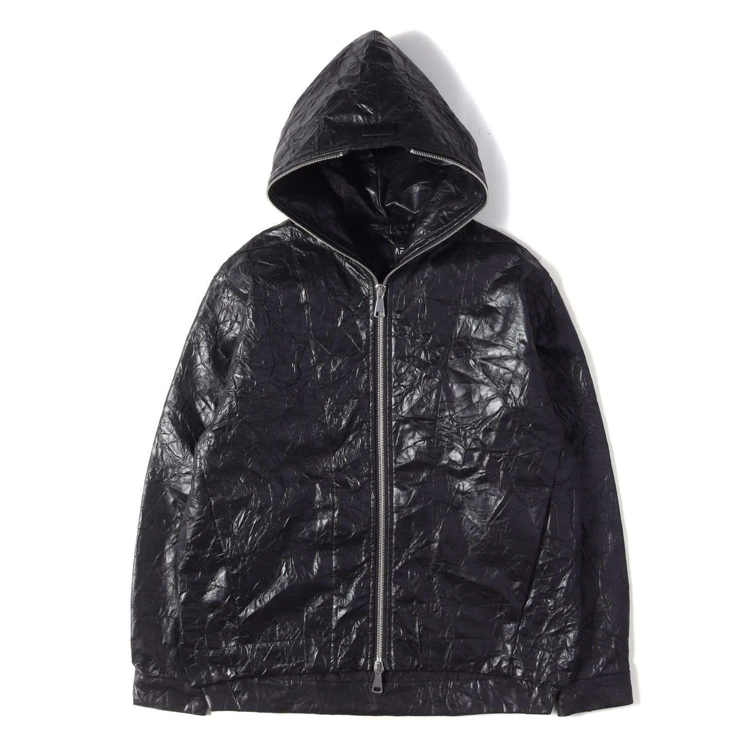 25AW シンセティックレザー フーデッド ジップブルゾン (Washer Synthtic Leather Zipper Hooded Blouson)