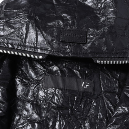 25AW シンセティックレザー フーデッド ジップブルゾン (Washer Synthtic Leather Zipper Hooded Blouson)