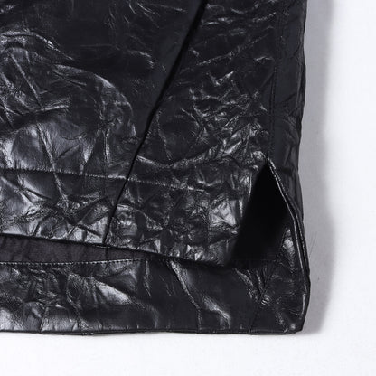 25AW シンセティックレザー フーデッド ジップブルゾン (Washer Synthtic Leather Zipper Hooded Blouson)