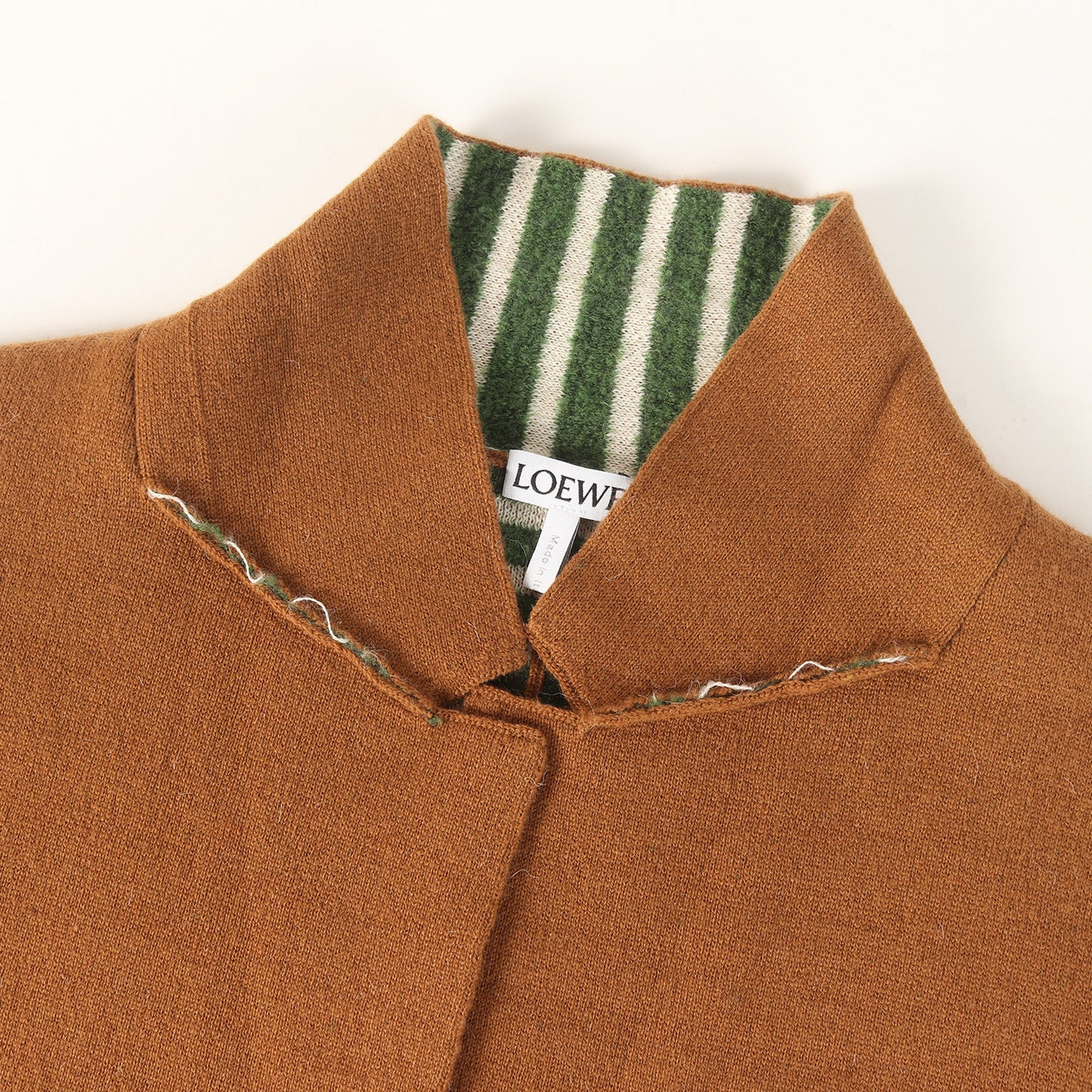 24AW アルパカ混ニット 1B ストライプ カーディガン