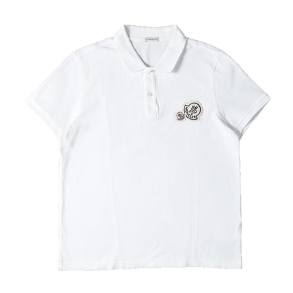 ダブルワッペン 刺繍 ピケ ポロシャツ (MAGLIA POLO MANICA CORTA)