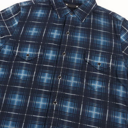 21SS チェック デニム ウエスタン シャツ (Oldmans Check Denim Western SH)