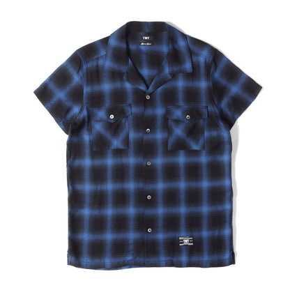 オンブレチェック レーヨンツイル 半袖 シャツ (RAYON TWILL OMBRE CHECK S/SL SHIRTS)