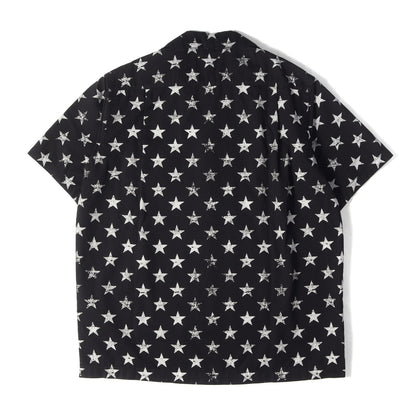 22SS 総柄 オープンカラー 半袖 デニム シャツ (Hazy Star Denim S/S Open Collar SH)