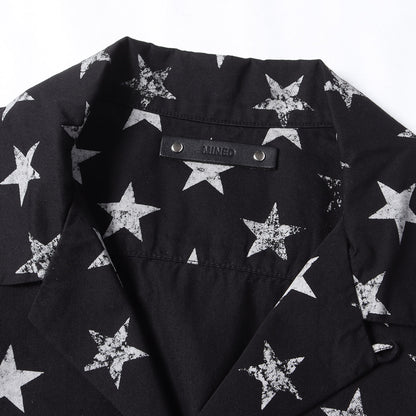 22SS 総柄 オープンカラー 半袖 デニム シャツ (Hazy Star Denim S/S Open Collar SH)