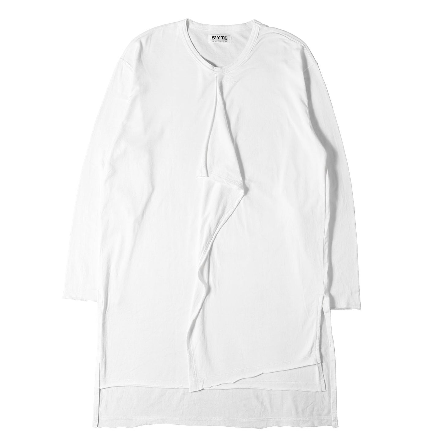 22SS 変型 カットソー (30/1 Cotton Jersey Stitch Side Slit Long Sleeve T-shirt)