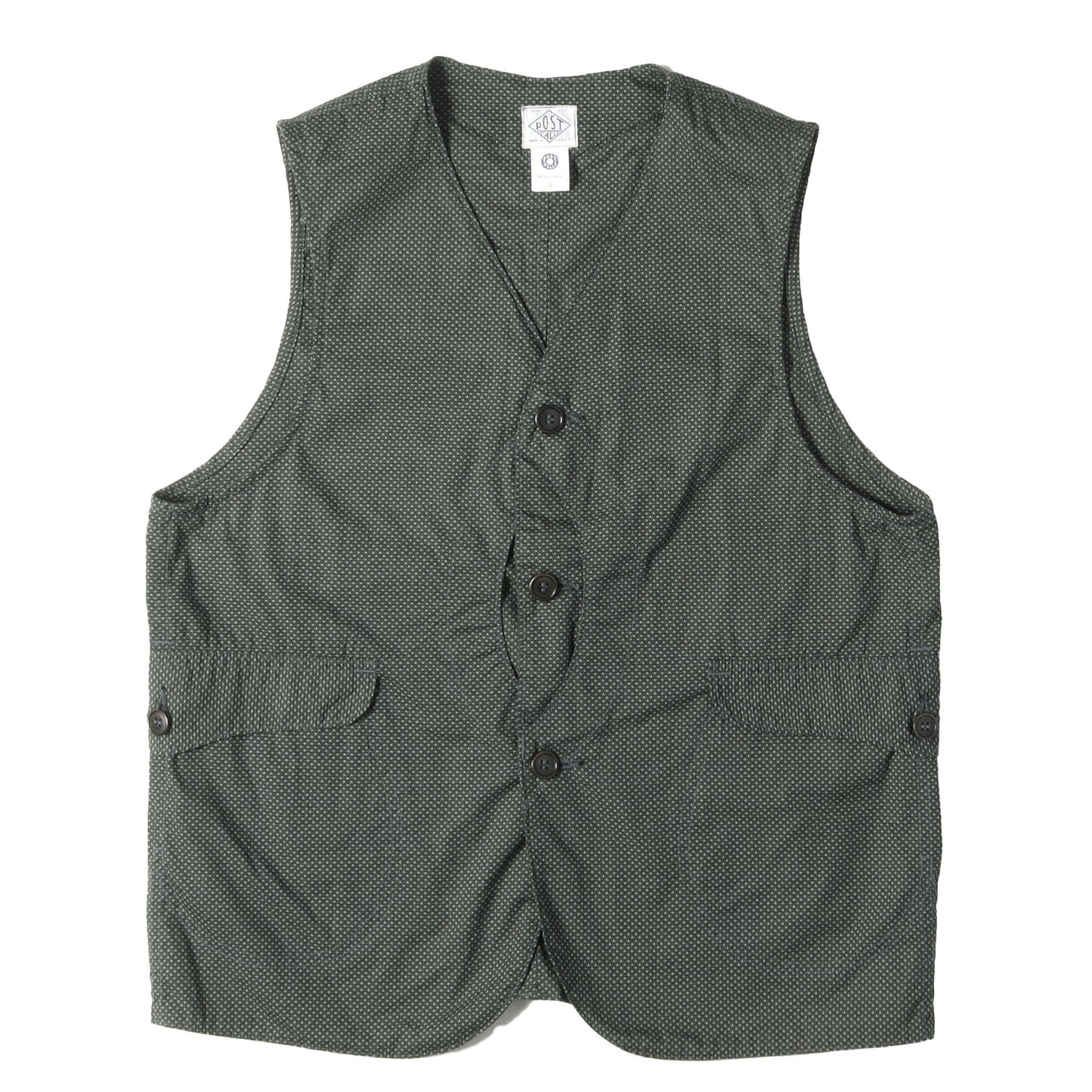 25SS ジオメトリック ロイヤルトラベラー ベスト (Royal Traveler micro print grey) / MADE IN JAPAN
