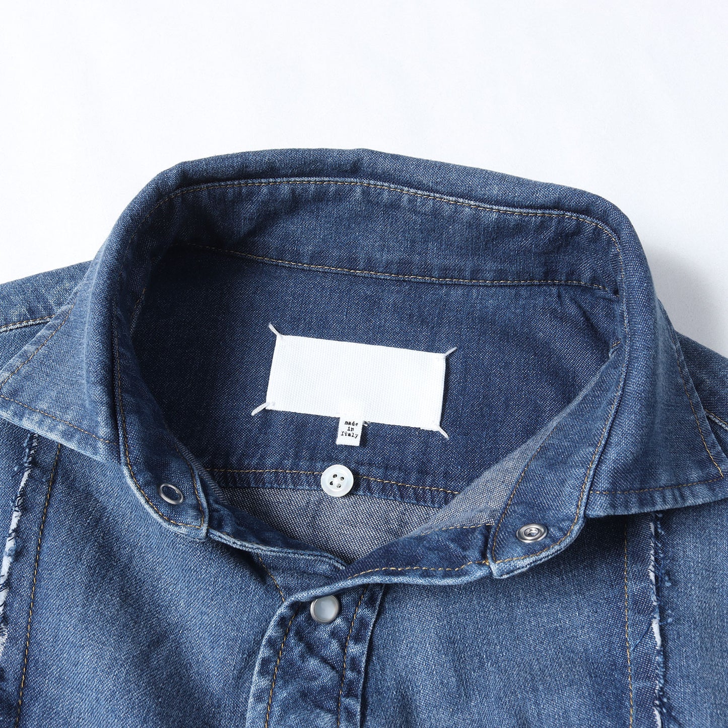 26SS フォールデッドカラー デニム シャツ