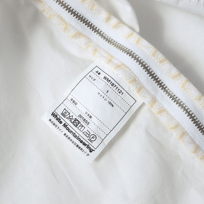 サイドスリットジップ ジオメトリック刺繍 ローン Tシャツ