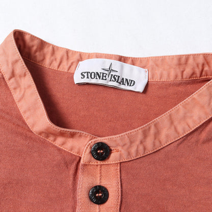 ガーメントダイ ヘンリー スタンドカラー 長袖 Tシャツ (GRANDAD COLLAR LONG SLEEVE TEE)