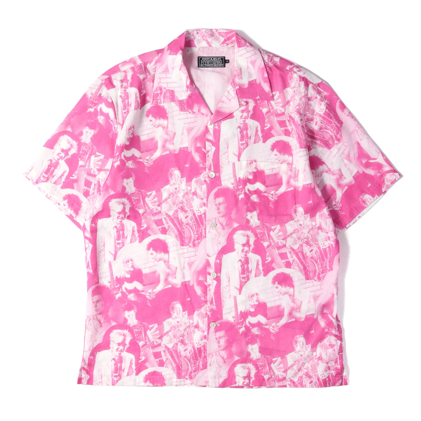 25SS DENNIS MORRIS/BOLLOKS ANARCHY MIX柄 オープンカラー シルク シャツ