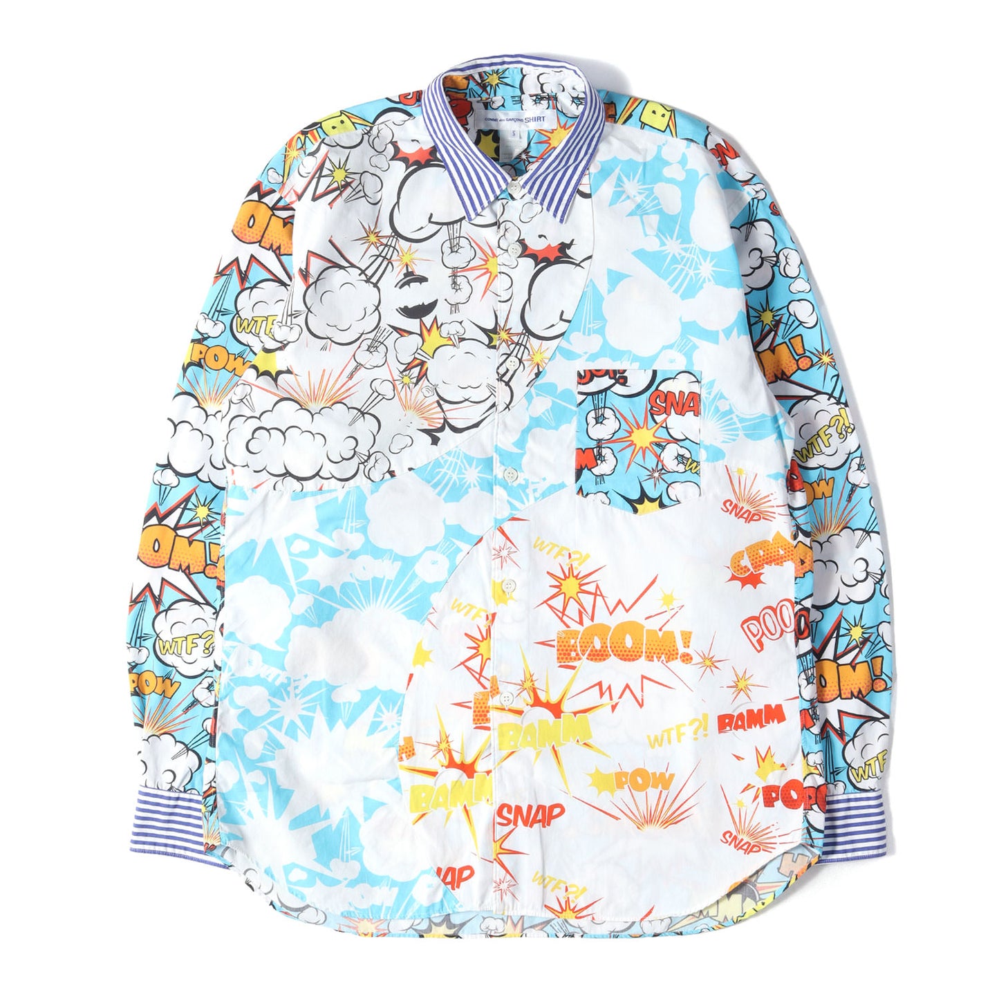 コミック 総柄 切替 ドレス シャツ