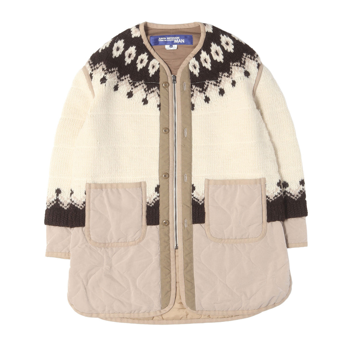 21AW ローゲージニット ナイロンタフタ コンビ ジップ ジャケット