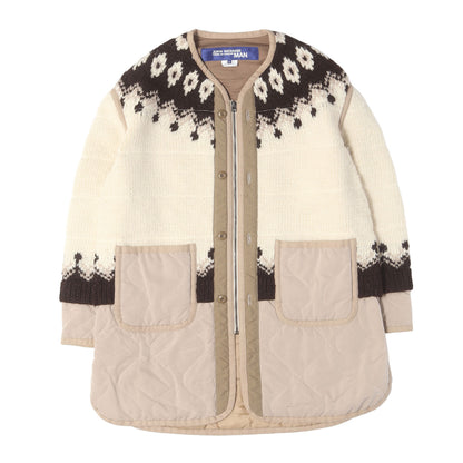 21AW ローゲージニット ナイロンタフタ コンビ ジップ ジャケット