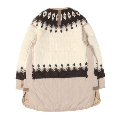21AW ローゲージニット ナイロンタフタ コンビ ジップ ジャケット