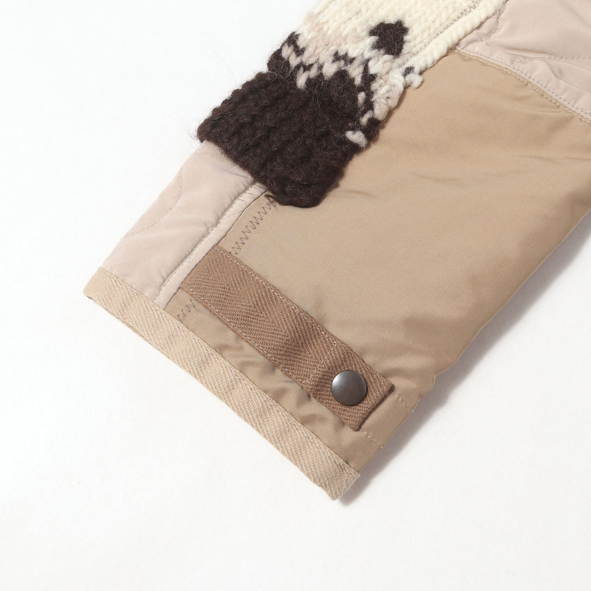 21AW ローゲージニット ナイロンタフタ コンビ ジップ ジャケット