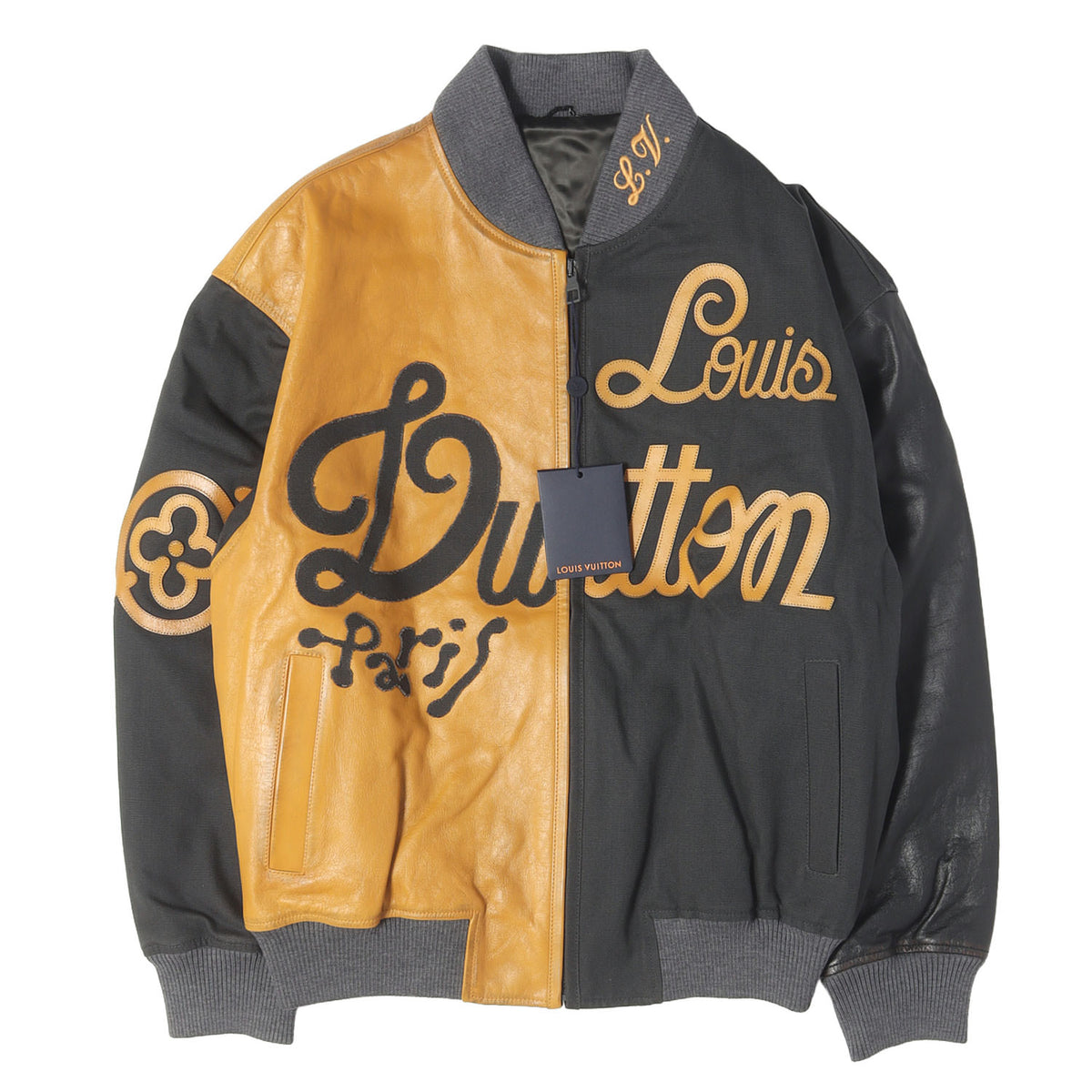 23SS ミックスキャンバス レザー ボンバージャケット (Mixed Canvas and Leather Bomber)