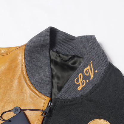 23SS ミックスキャンバス レザー ボンバージャケット (Mixed Canvas and Leather Bomber)
