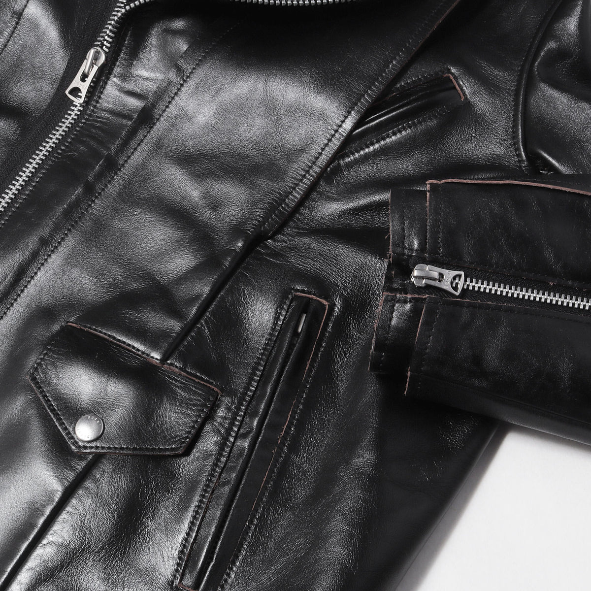25AW カウハイドレザー ダブルライダース ジャケット (Leather Jacket)